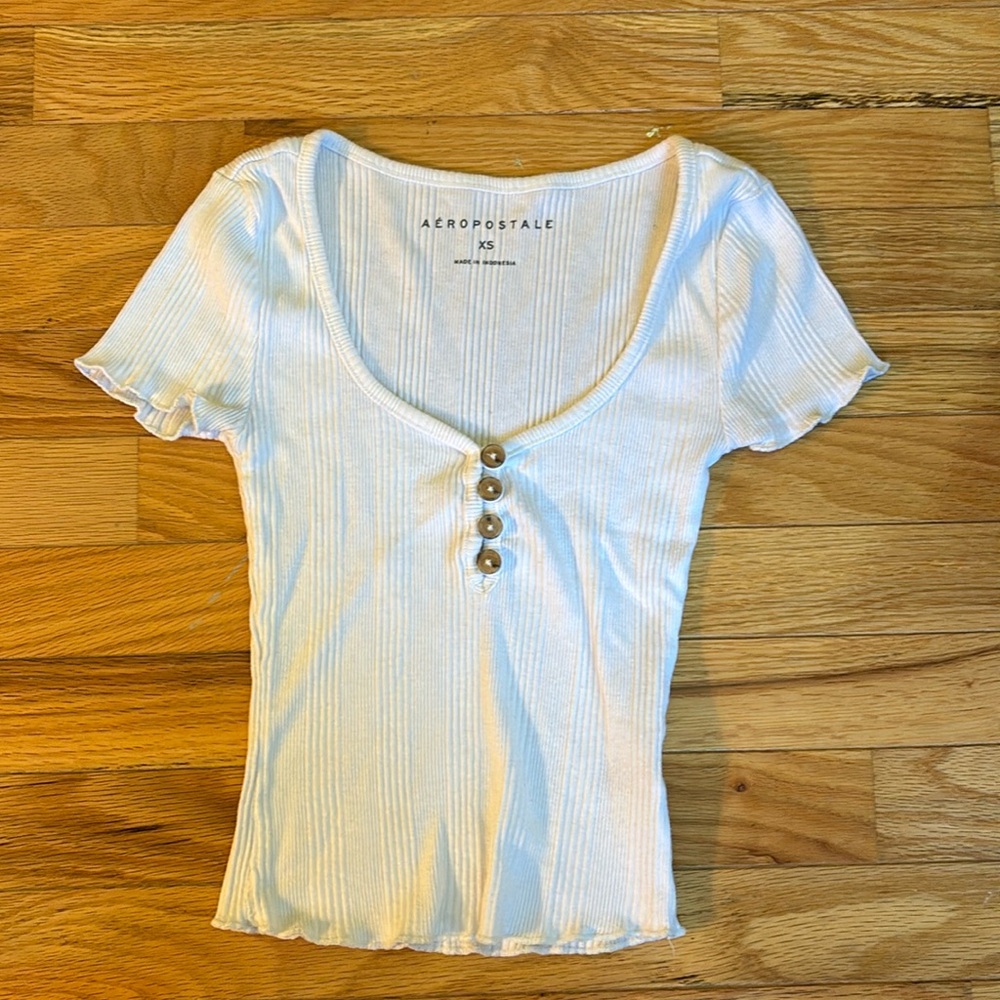 Aeropostale Button Baby Tee / Size XS
